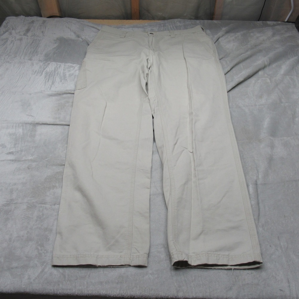 Columbia Pants Mens 36x31 Beige Canvas Cargo Straight Leg‎ Khaki Utility Everday